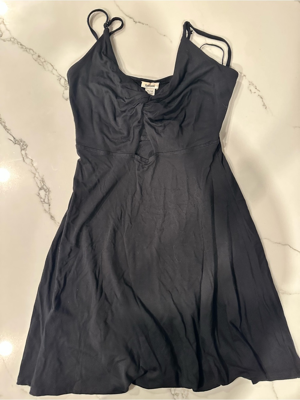 Garage Black Spaghetti-Strap Mini Dress